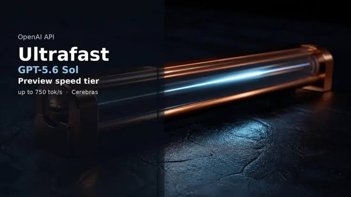Gráfico de OpenAI que anuncia el nivel de velocidad GPT-5.6 Sol para su API
